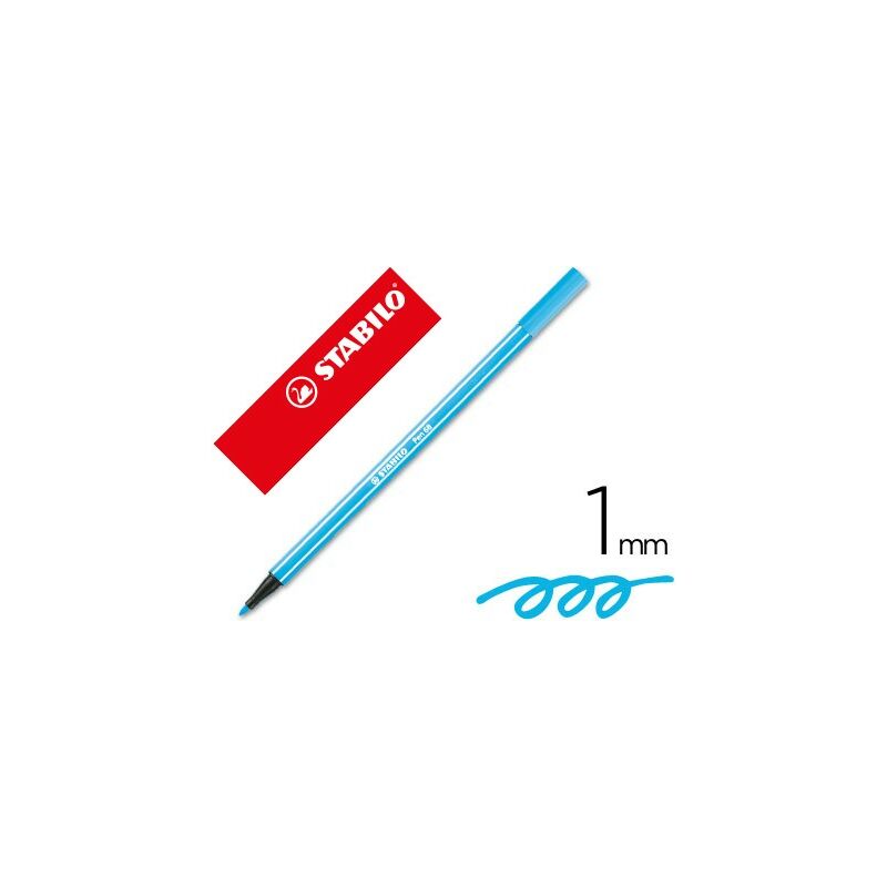 

Stabilo pen 68 rotulador azul celeste -10u-