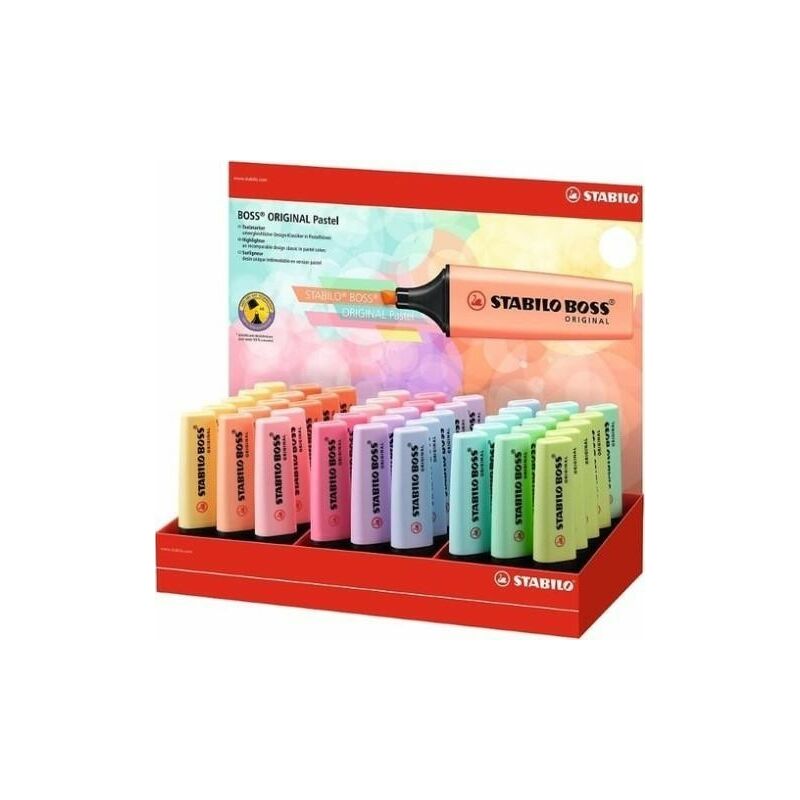 

Liderpapel - Rotulador stabilo boss fluorescente 70 pastel expositor de 45 unidades colores surtidos