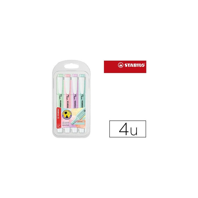 

Liderpapel - Rotulador stabilo fluorescente swing cool color pastel bolsa de 4 unidades colores surtidos