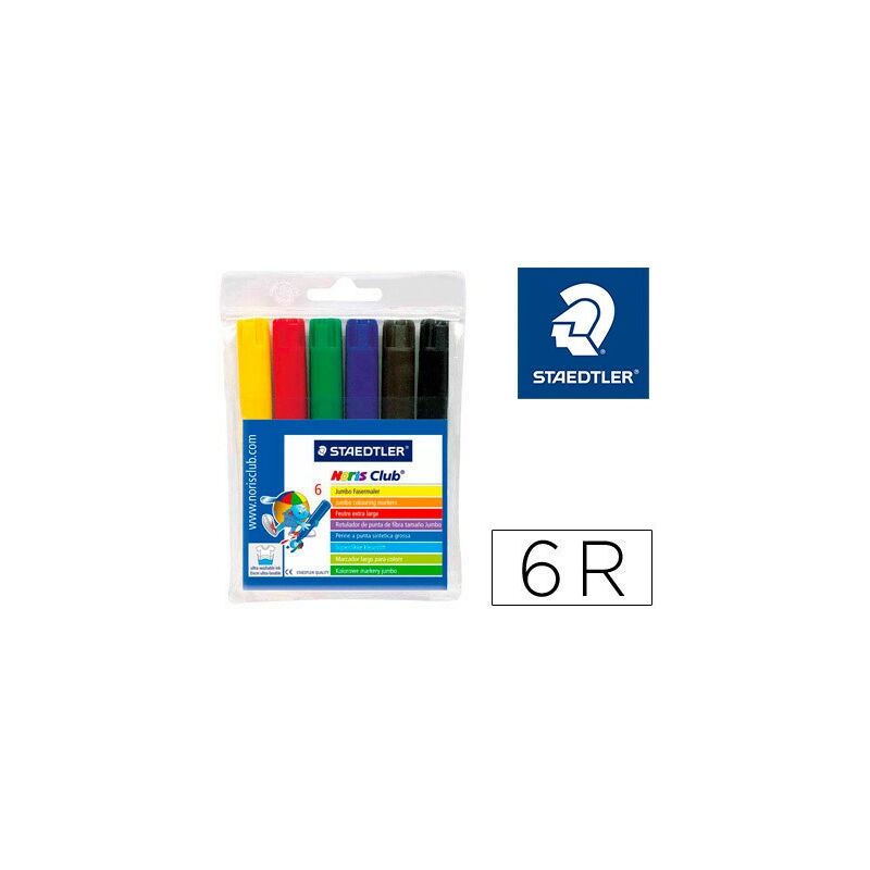 

Liderpapel - Rotulador staedtler color jumbo trazo 3 mm estuche de 6 colores surtidos