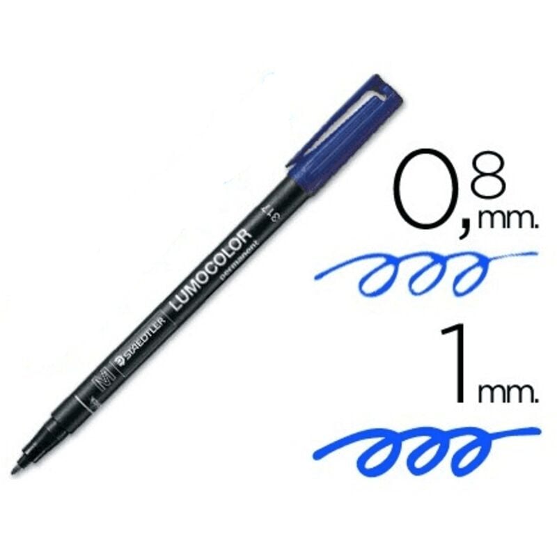 

Rotulador staedtler lumocolor retroproyeccion punta de fibrapermanente 317-3 azul punta media redonda 0.8-1 mm