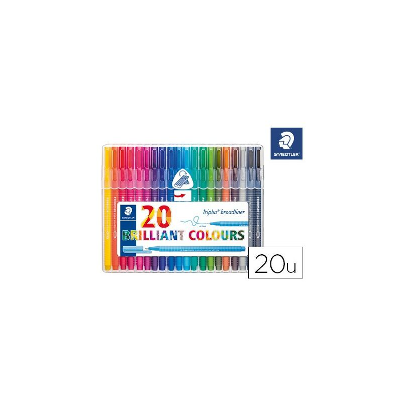 

Rotulador staedtler triplus brilliant colours broadliner estuche de 20 unidades colores surtidos