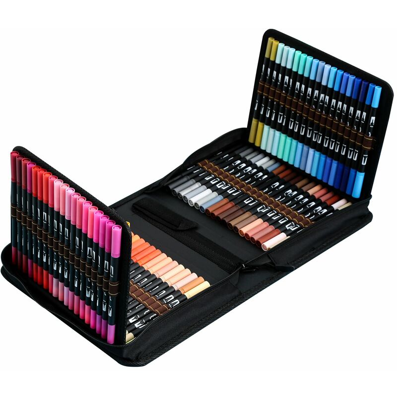 

Rotuladores de pincel de doble punta, 120 colores, juego de rotuladores de arte con pincel y puntas finas, boligrafo de colores para ninos, adultos,