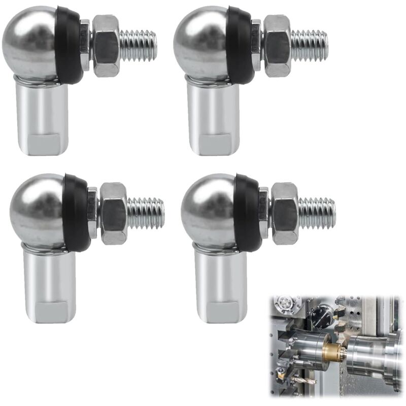 rótulas angulares CS10 M6 (RH) con clip de resorte, extremo de rótula de acero en forma de L, sellos antipolvo para resortes de gas, puertas, muebles