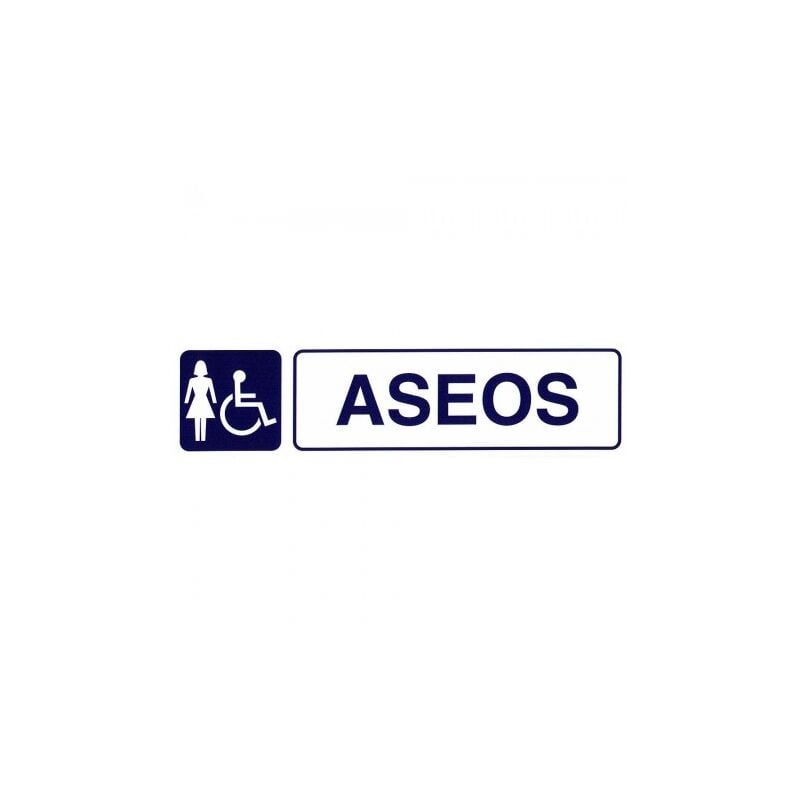 

Rotulo adhesivo aseos minusvalidos+mujeres 250x63 mm.