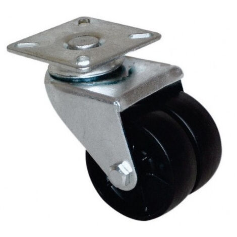 Roue à double galet 50mm à platine carréé pivotante - GUITEL HERVIEU - 861012