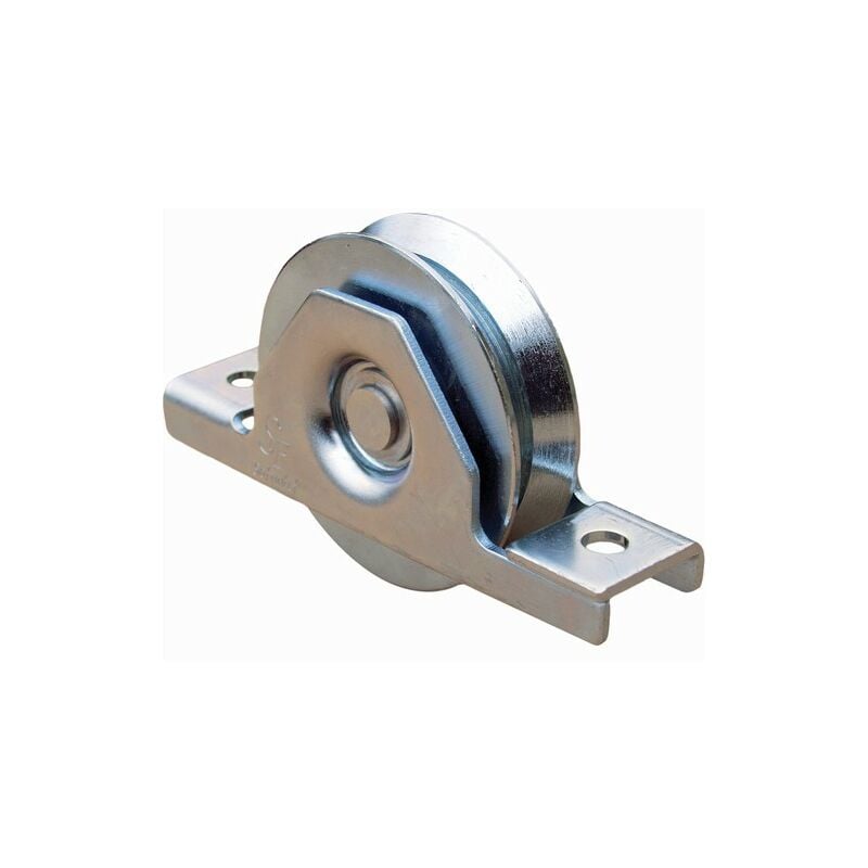 Roue à encastrer pour portail coulissant - Gorge Triangulaire - Ø120mm - Jusqu'à 450KG - Acier zingué Deco Fer Forge