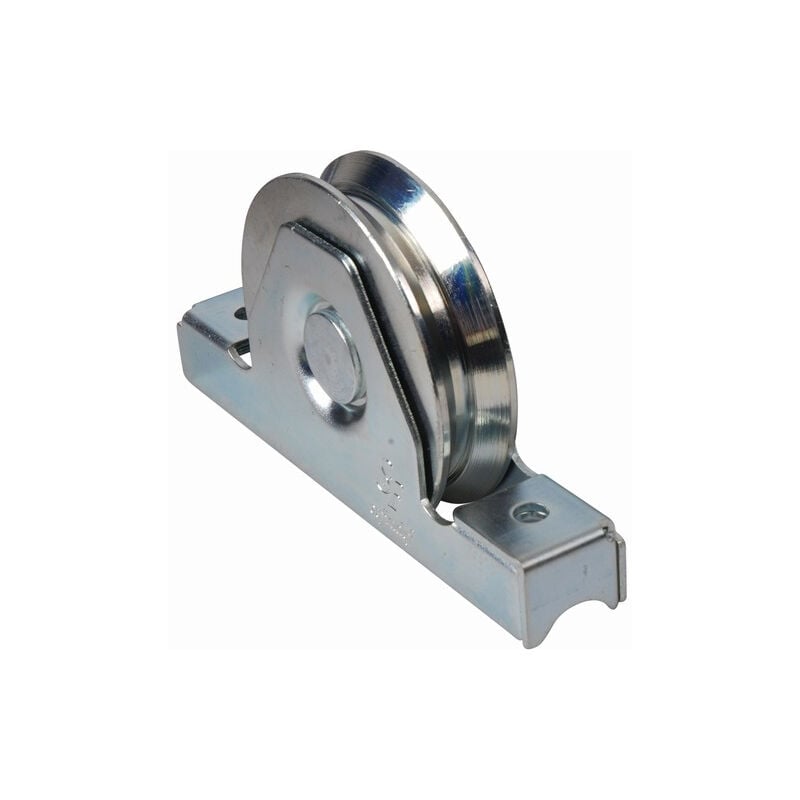 Roue à encastrer gorge en v Ø80 - support int. - Anti pincement Deco Fer Forge