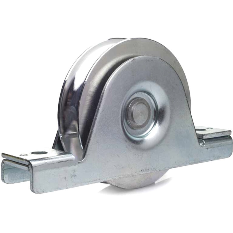 Roue à gorge ronde ø 120 mm pour rail ø 20 mm , monture à encastrer