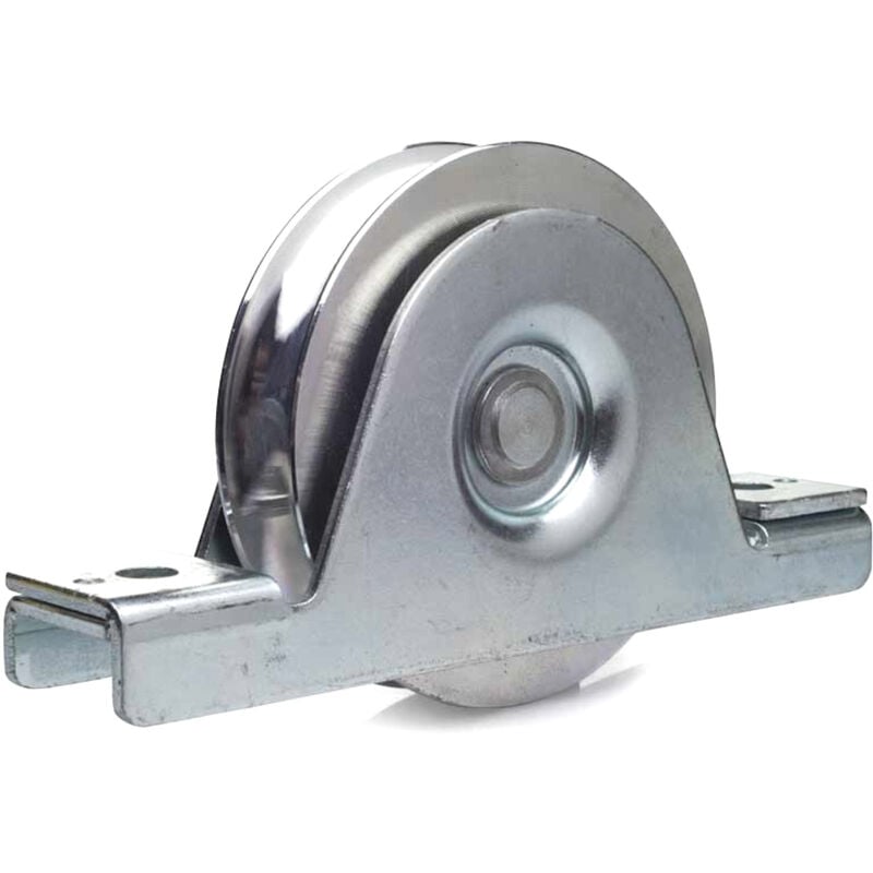 Roue à gorge ronde ø 80 mm pour rail ø 20 mm , monture à encastrer