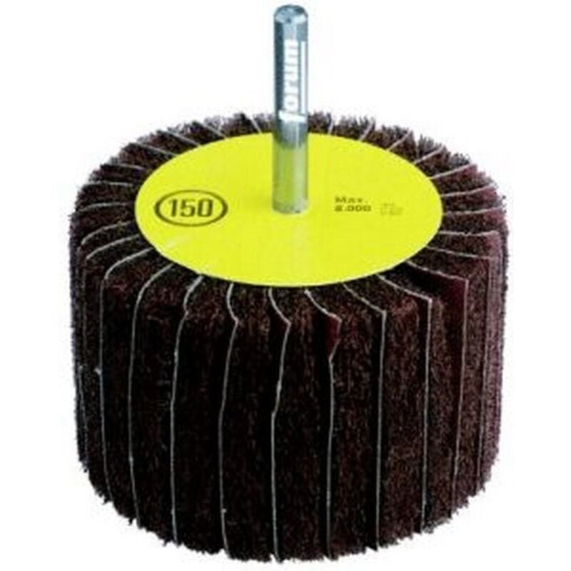 Roue à lamelles de 100 x 50 mm, en non-tissé sur tige, Degré de finesse : très fin, Modèle Carbure de silicium