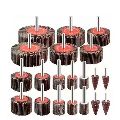 Roue A Lamelles - Grain 80 - Diamètre 15 à 80 mm - Pour Ponçage Bois Métal - Compatible Perceuse Meuleuse Droite - Lot de 20