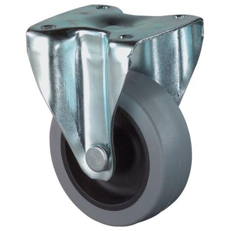 Roulette fixe 50 mm – Charge maximale 35 kg – Caoutchouc plein – Dimensions 47 x 47 mm – Pour surfaces dures et résistantes – Bs Rollen