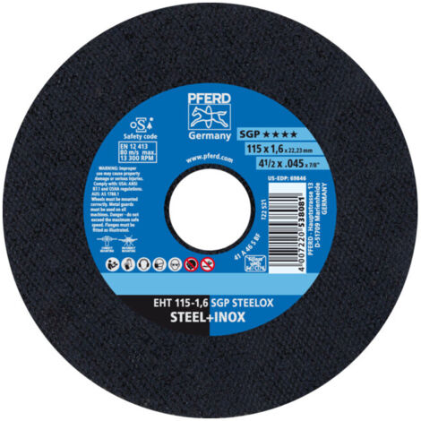 Roue à tronçonner PFERD EHT 115-1.6 SGP STEELOX 25 pièces
