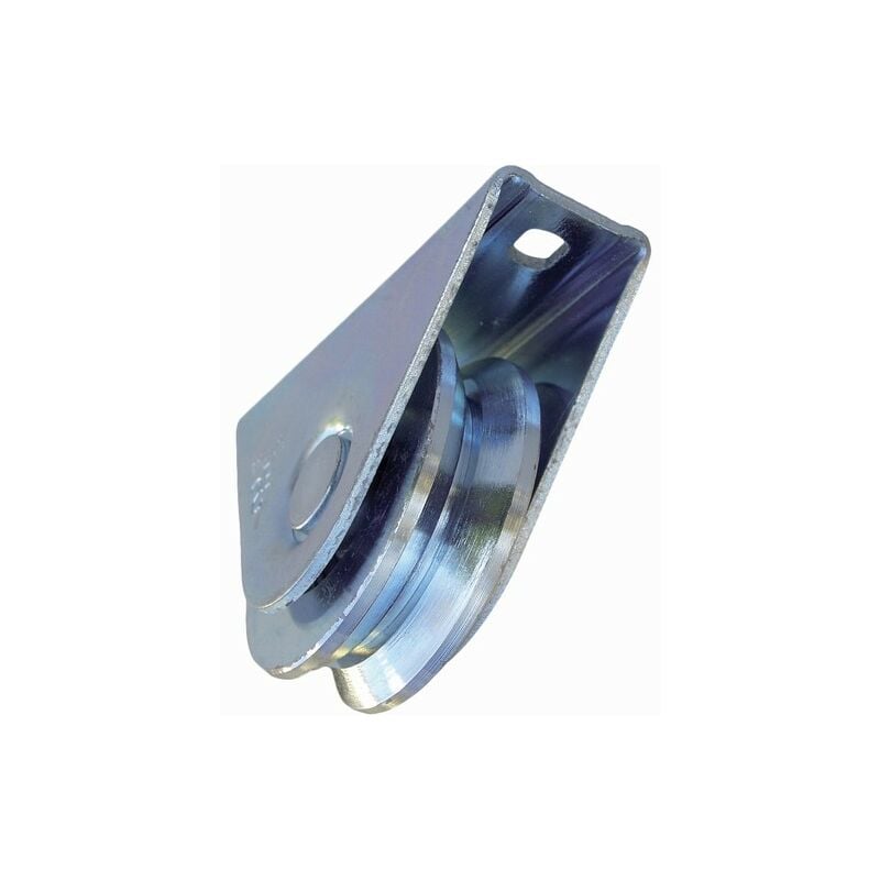 Roue pour portail coulissant - Pose extérieur - Gorge Triangulaire - Ø60mm - Jusqu'à 150KG - Acier zingué Deco Fer Forge