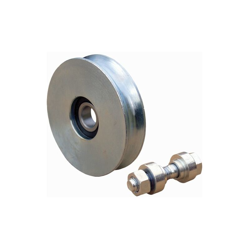 Roue pour portail coulissant - Gorge Ronde de 20mm - Ø120mm - Jusqu'à 410KG - Acier Deco Fer Forge