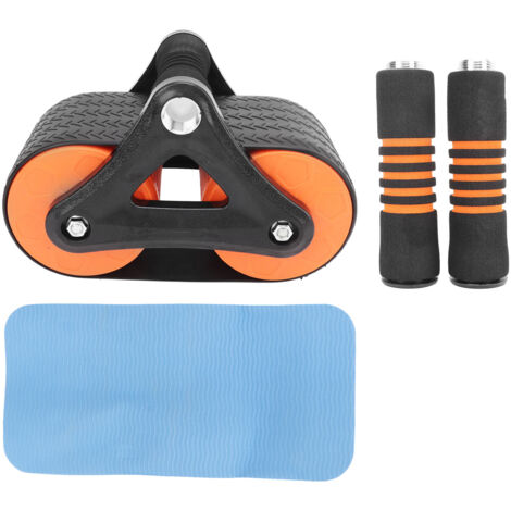 Roue abdominale avec retour automatique, poignée ergonomique et genouillère pour entraînement à domicile - Orange
