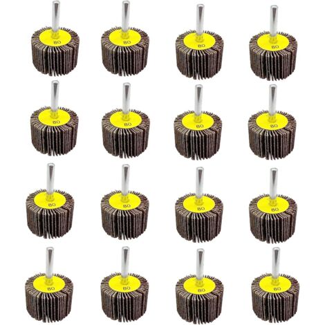 Roue Abrasive 20 pièces 30X25x6mm Grain 80 Disque a lamelle pour Brosse Poncage Perceuse Accessoires Polissage Bois Metal