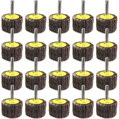 Roue Abrasive 25 pièces 40X25x6mm Grain 80 Disque a lamelle pour Brosse Poncage Perceuse Accessoires Polissage Bois Metal