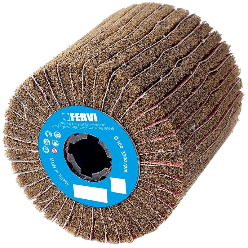 Fervi - Roue abrasive pour satinage avec volets mixtes 100 x 100 mm grain 60