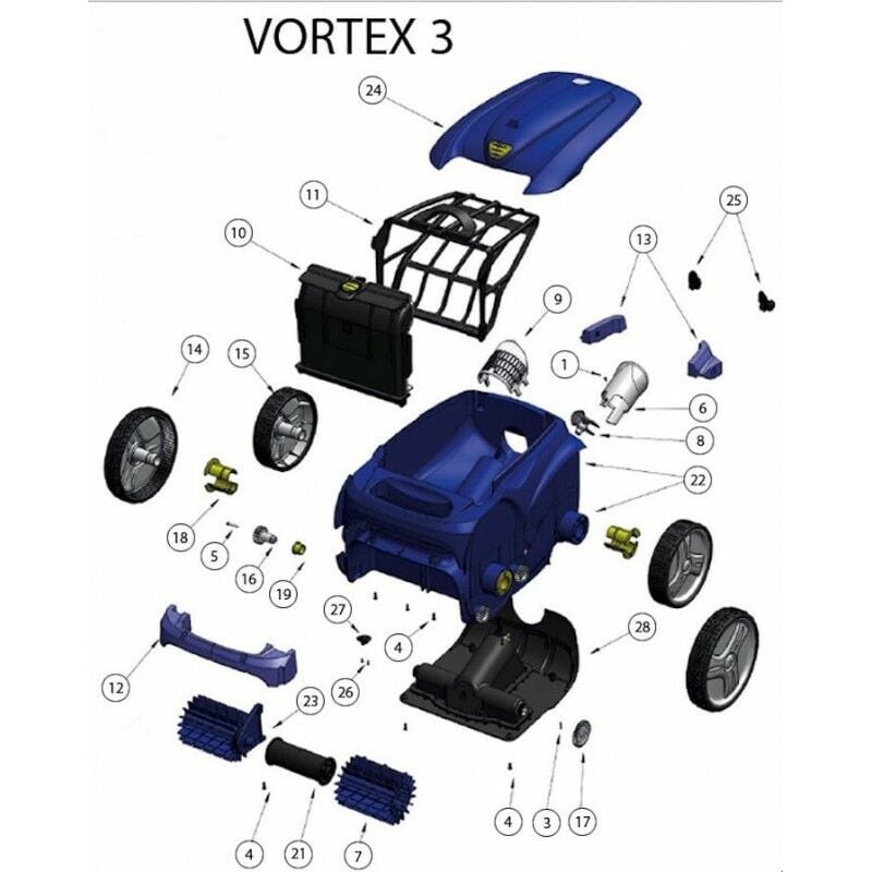 Roue arrière pour robot Zodiac Vortex 3