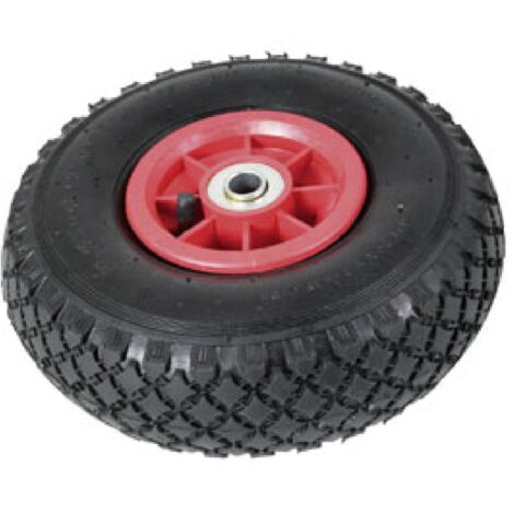 Roue brouette gonflable 26 cm x 8.5cm noir et rouge