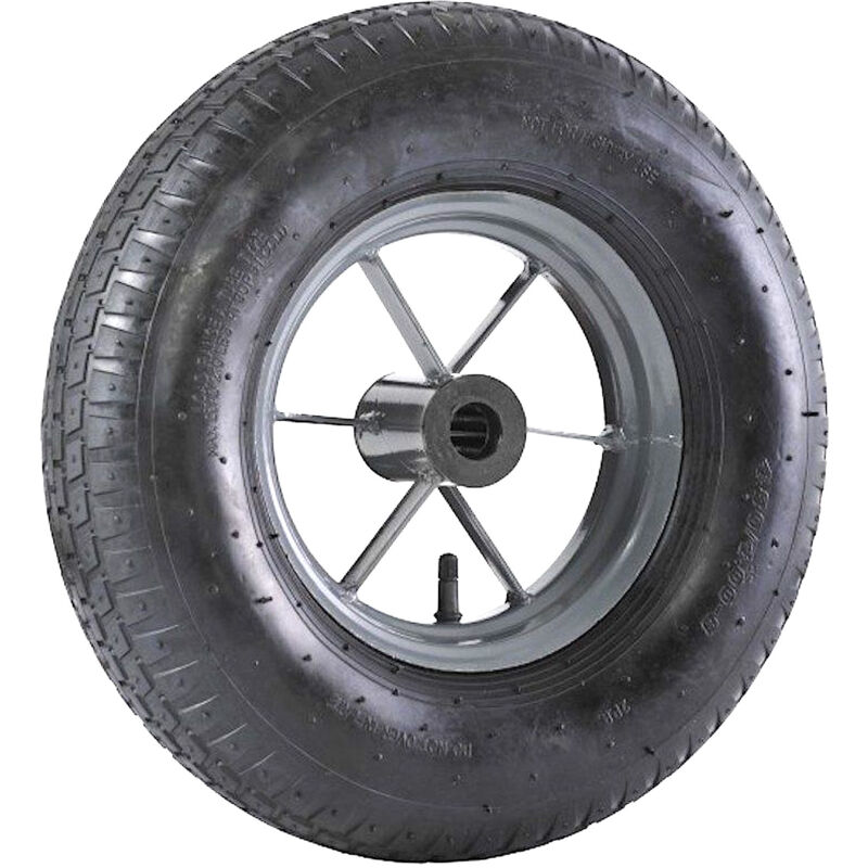 Roue brouette à pneu diamètre 400 x 100 alésage 25 longueur de moyeu 76 mm roulement à rouleaux