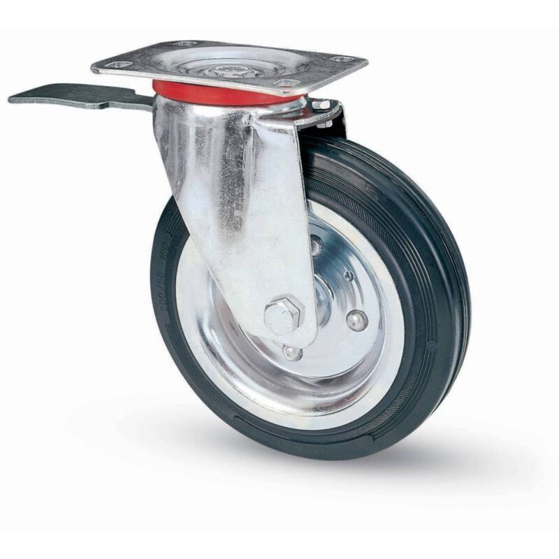 Roue industrielle 80bis plaque pivotante de frein d150