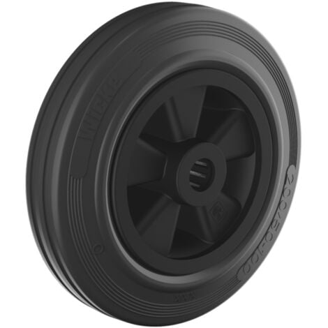Roue caoutchouc noir diamètre 100 x 30 alésage 12 longueur de moyeu 40 mm roulement à rouleaux