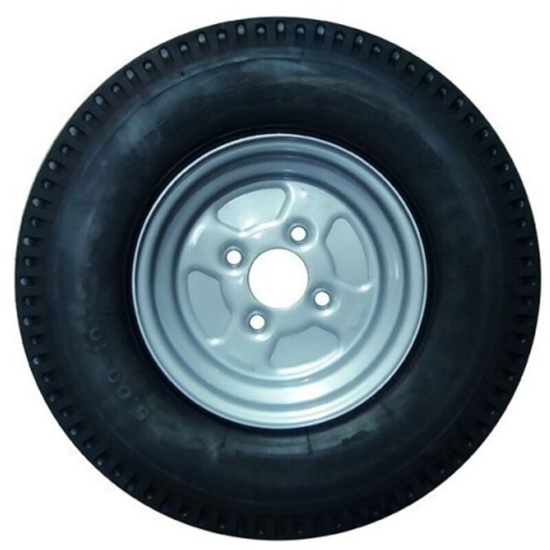 Roue remorque bagagère sap 5.00-10 72N tl 4 trous 60x100 D=0 (4PR - jusqu'à 140 km/h)