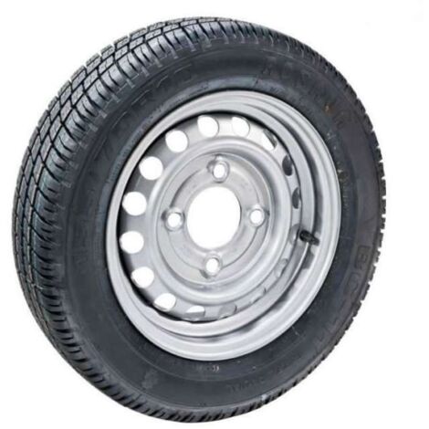 Roue complète remorque 14" 185R14C – 4 trous 130, pneu renforcé