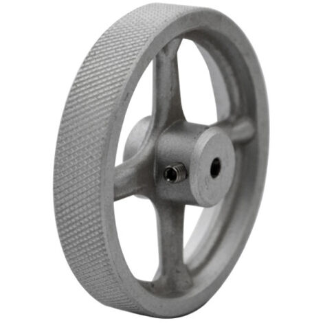 Roue compte-mètre 5 tours/mètre axe Ø4 mm - Métallique striée - largeur 12 mm