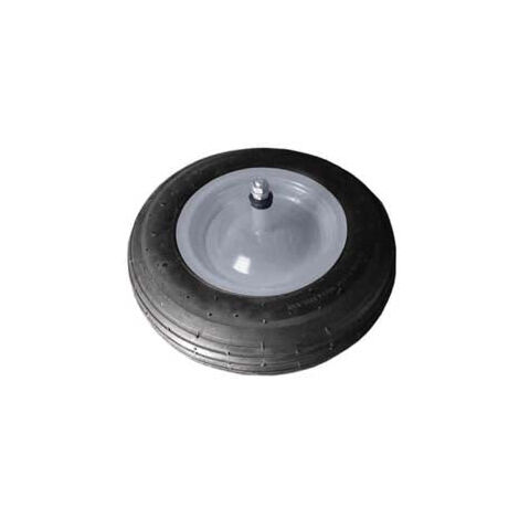 Roue de brouette en caoutchouc plein, axe 12x210 mm - axe 12x210 mm, entraxe 150 mm