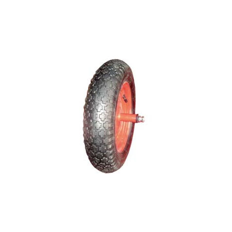 Roue de brouette pneumatique avec réservoir axe 12x210 mm - axe 12x210 mm, entraxe 150 mm