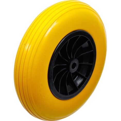 Roue de brouette PU, jaune/noir 400 mm BGS Do it yourself