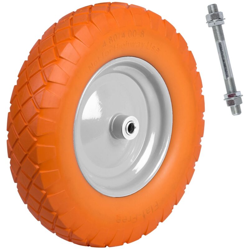 Roue de brouette tubeless 4.00-8 orange et blanche Humberg
