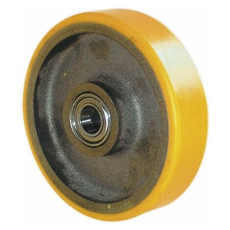 Roue de chariot Pleine Guitel Hervieu Ø 125mm, l. 50mm, Ø alésage 20mm, Roulement à bille, 500kg max ( Prix pour 1 )