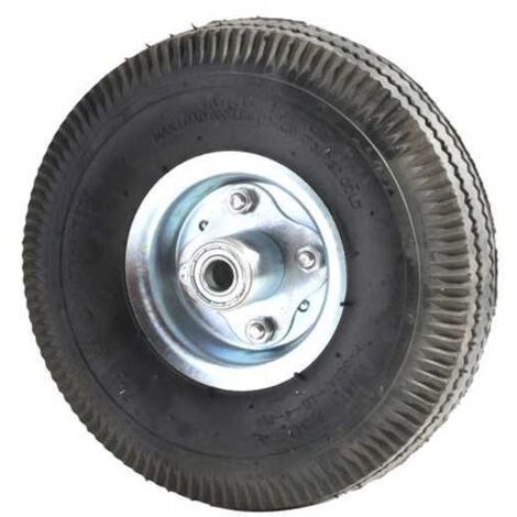Roue de chariot pneumatique 260mm avec jante en acier à roulement - ø mm.260x85 trou 16mm