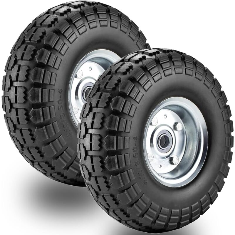 Largeight - Roue de diable 2 pcs Caoutchouc 4.10/3.50-4 (260 x 83 mm)