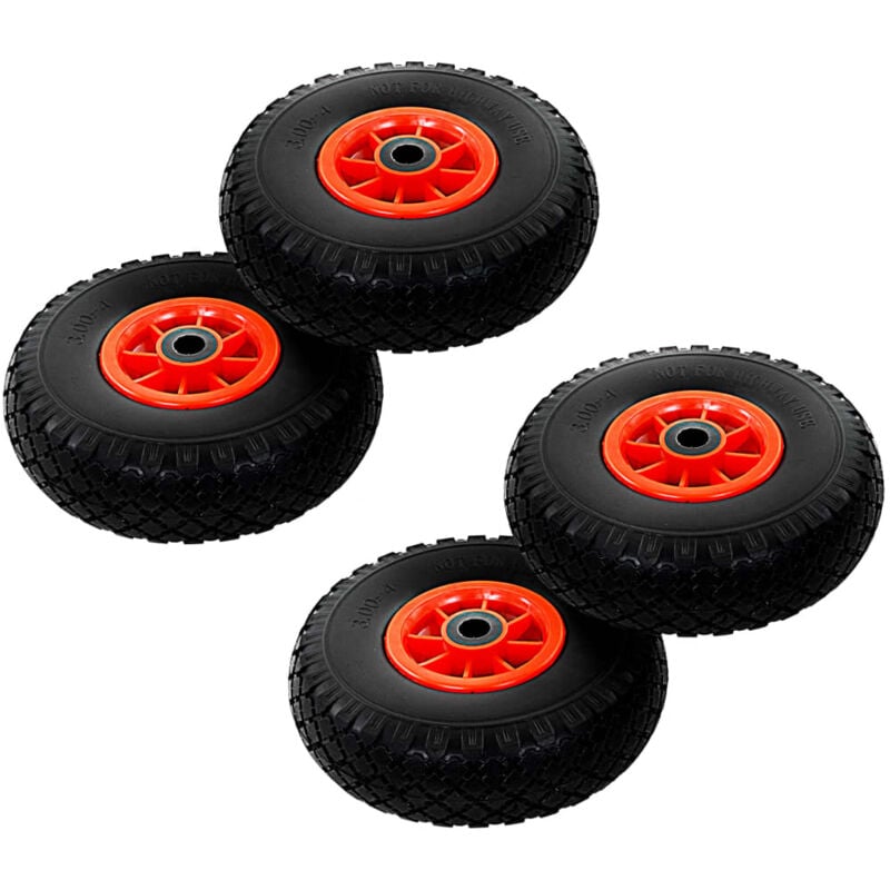 Vidaxl - Roue de diable 4 pcs pu solide 3.00-4 (260 x 85 mm)