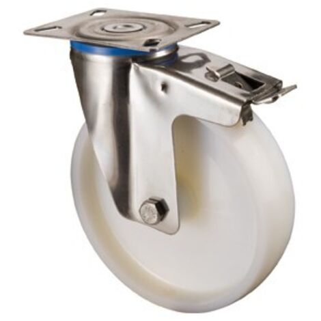 Roue de direction D.125mm Trgf.130kg avec fixation fixe 95x80mm