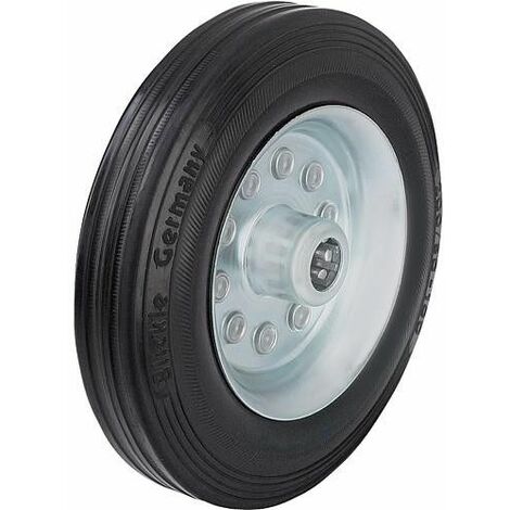 Roue de guidage caoutchouc av jante acier VE 160/20R, charge 135 kg roue diam. 160 mm, trou axial diam. 20 mm