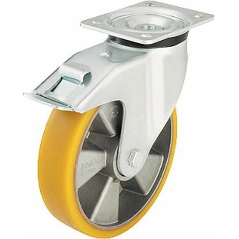 roue de guidage poids lourd av blocage LK-ALTH 160K-FI, charge 550 kg, roue diam. 160mm, dim plaque 140x110mm