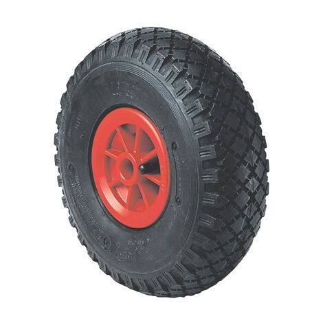Roue de manutention 200 kg - caoutchouc gonflable - 400 x 105 mm Alésage : 25mm Moyeu lisse de 75mm - GUITEL