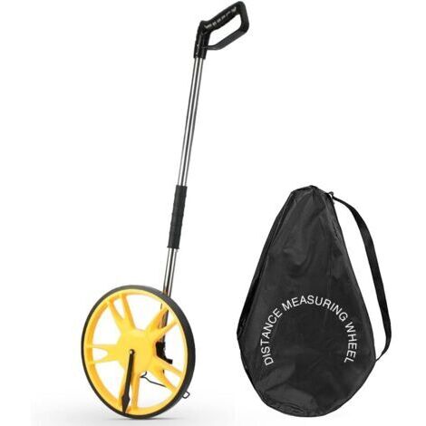 Roue de mesure pliante de précision avec roue de mesure de distance de 99 999,9 m, roue de mesure métrique et ruban à mesurer, étui de transport (pliable)