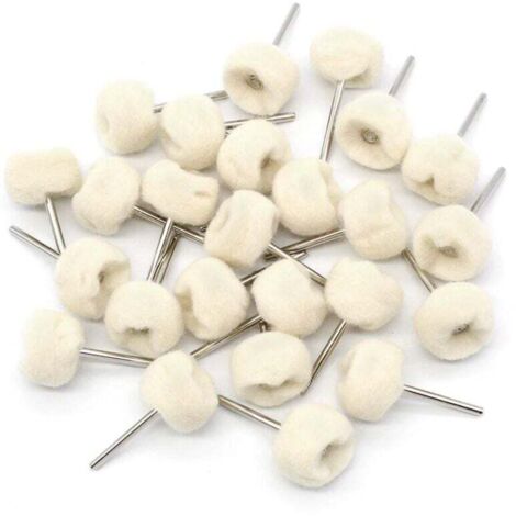 Roue de Polissage en Coton Beige pour Dremel Outils Rotatifs pour éliminer la Rouille et la Saleté Sur la Surface, 25 Pièces