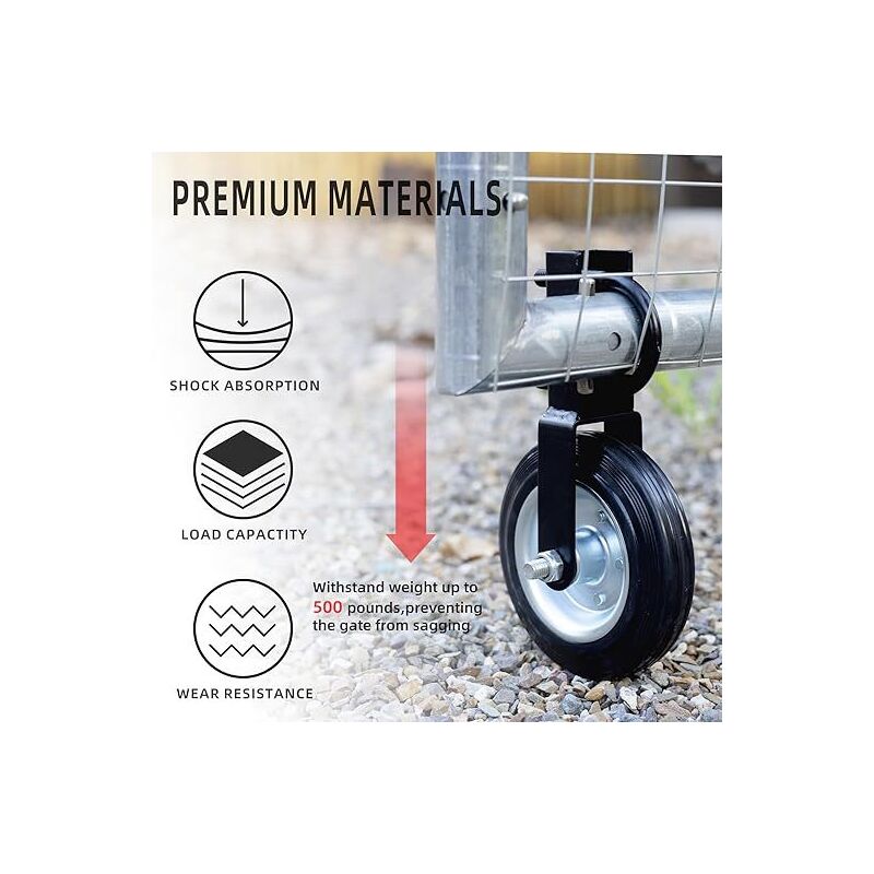 Roue de Portail 154 Mm, Roulette Support de Portail, Roulette Robuste pour Portail Métallisé, Porte de Chaîne de Fer Forgée avec 41,3 Mm Jusqu'à 50,8