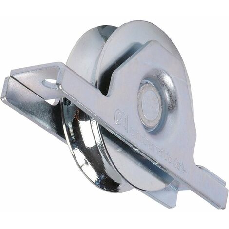 Roue de portail encastrée 80 mm – Acier zingué blanc – Charge 220 kg – Compatible rail 16 mm – Roulement à billes pour mouvement fluide – Torbel Industrie