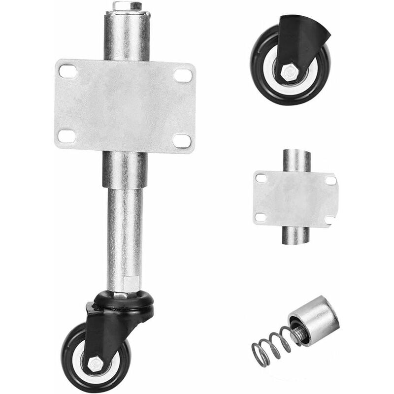 Roue de porte, roulettes, roue de tige de porte, roue de porte en PU de 5,1 cm, roulette pivotante à ressort à charge libre, roulette pivotante avec
