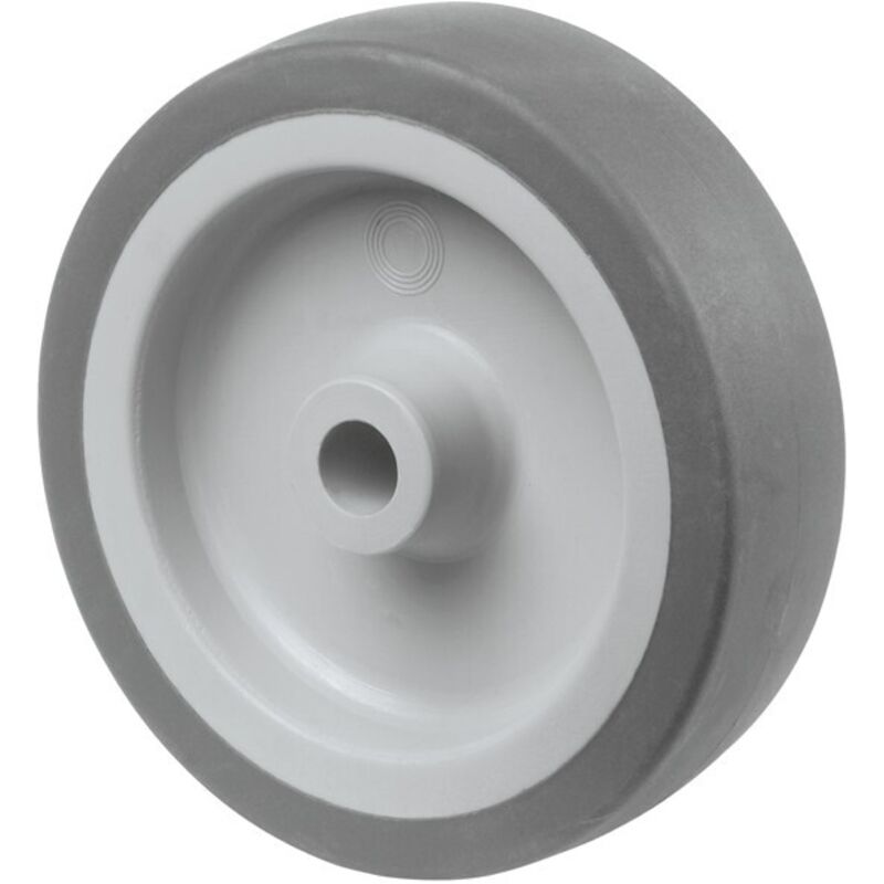 Roue Caoutchouc 100mm gris paliers lisse